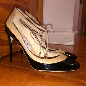 NEW! Unworn Jimmy Choo Leather Laced Heels Sz 37